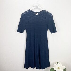 Missoni Navy Blue Shadow Striped Knit A-Line Dress Size 40